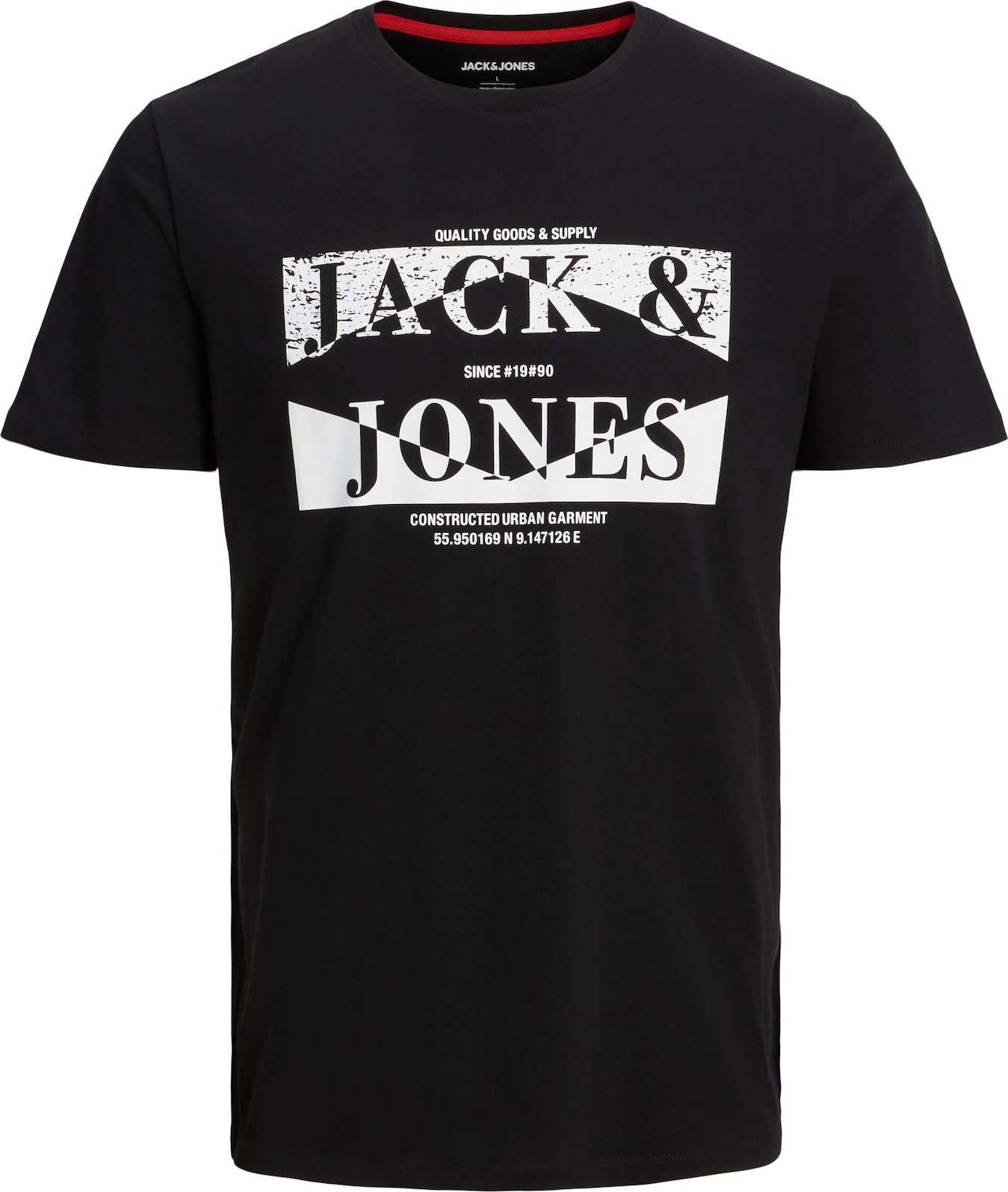 JACK & JONES Tričko 'NEW AIDEN' černá / bílá