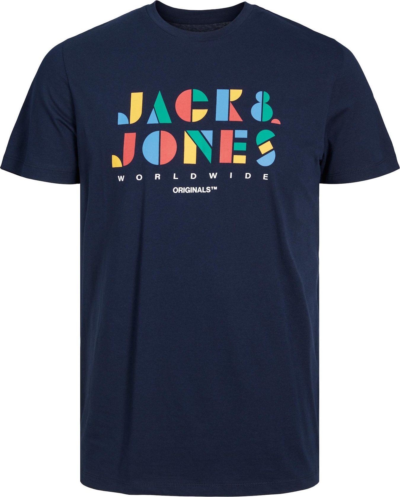 JACK & JONES Tričko 'PALETTE' námořnická modř / mix barev