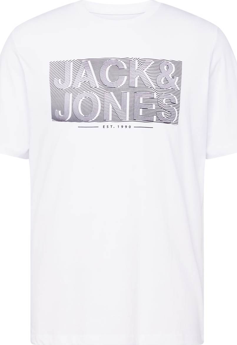 JACK & JONES Tričko 'PETER' černá / bílá