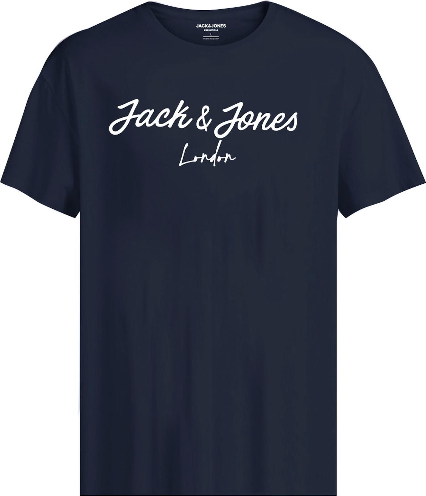 JACK & JONES Tričko 'SETTLE' námořnická modř / bílá