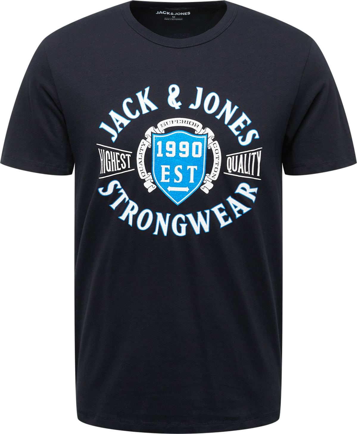 JACK & JONES Tričko světlemodrá / černá / bílá