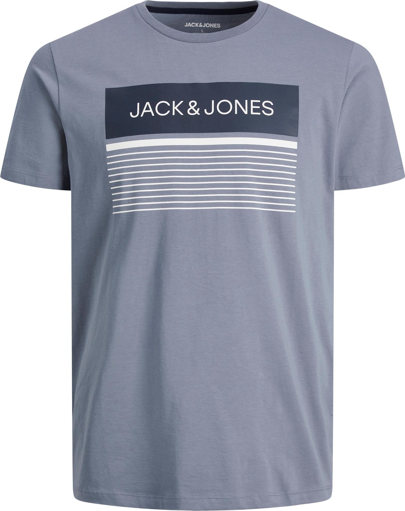 JACK & JONES Tričko 'TRAVIS' námořnická modř / kouřově modrá / bílá