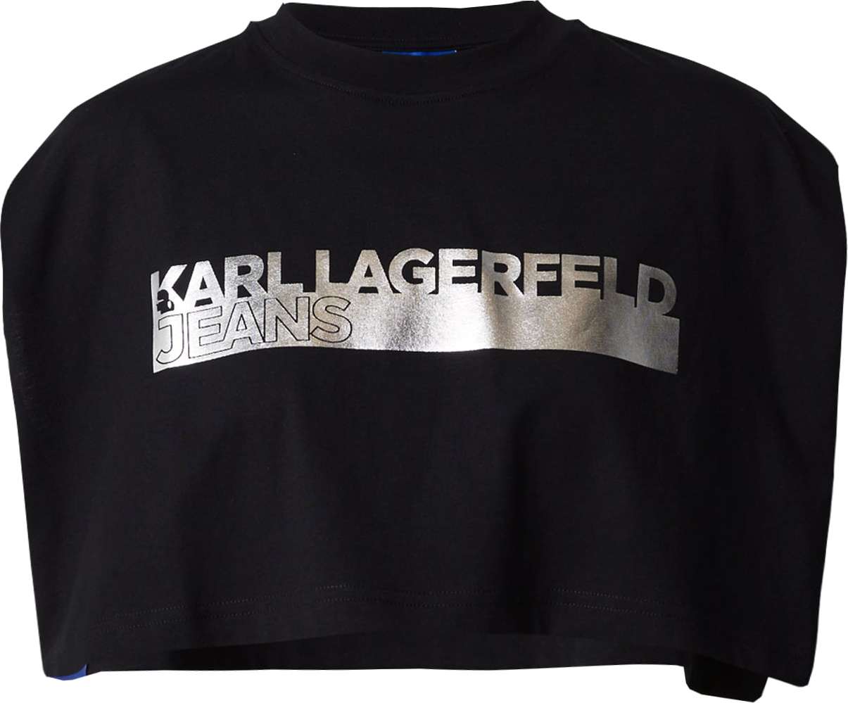 KARL LAGERFELD JEANS Tričko černá / stříbrná