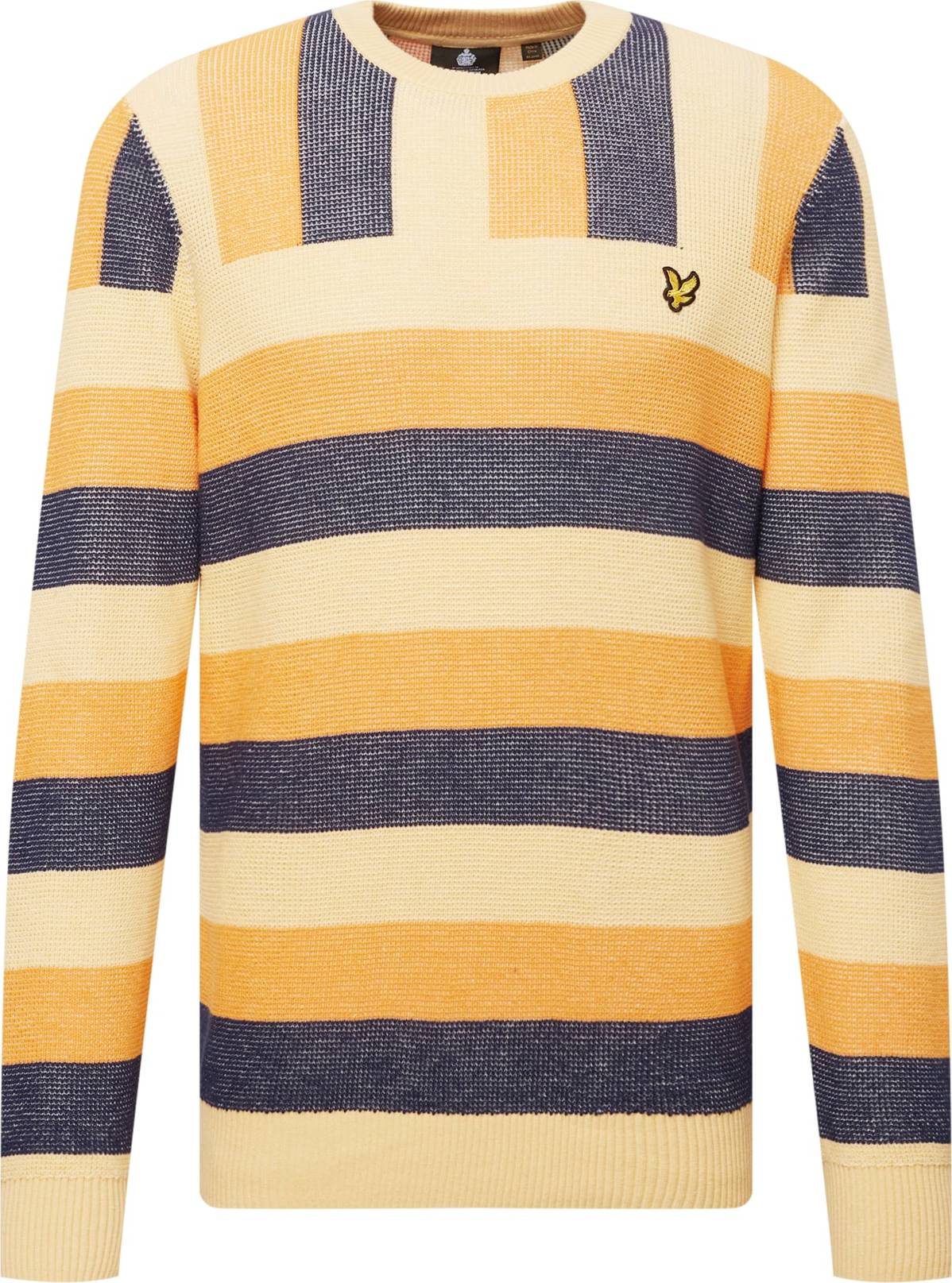 Lyle & Scott Svetr 'Summer Fairisle Artisan' tmavě modrá / světle žlutá / zlatá