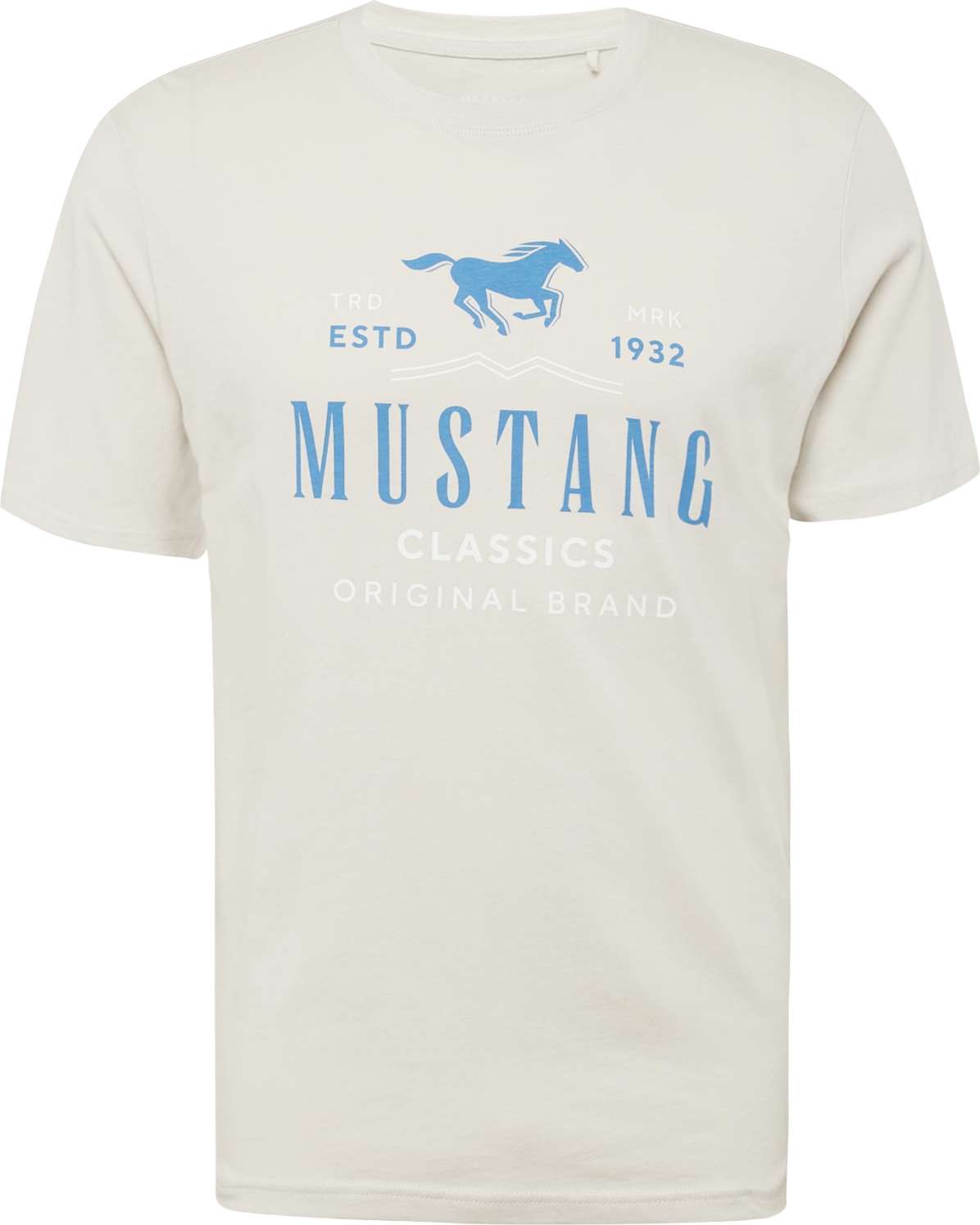 MUSTANG Tričko 'Alex' modrá / režná / bílá