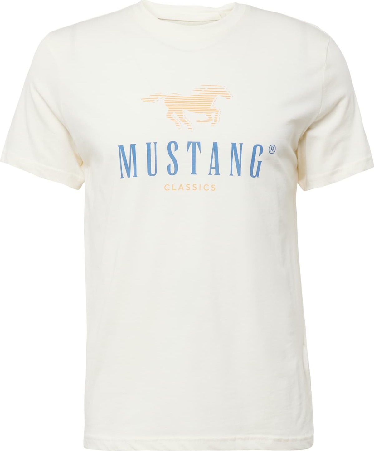 MUSTANG Tričko 'Alex' režná / modrá / pastelově oranžová