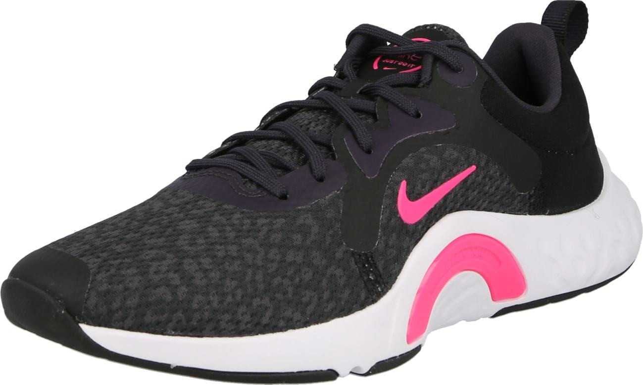 NIKE Sportovní boty 'Renew In-Season' tmavě šedá / tmavě fialová / pink / černá