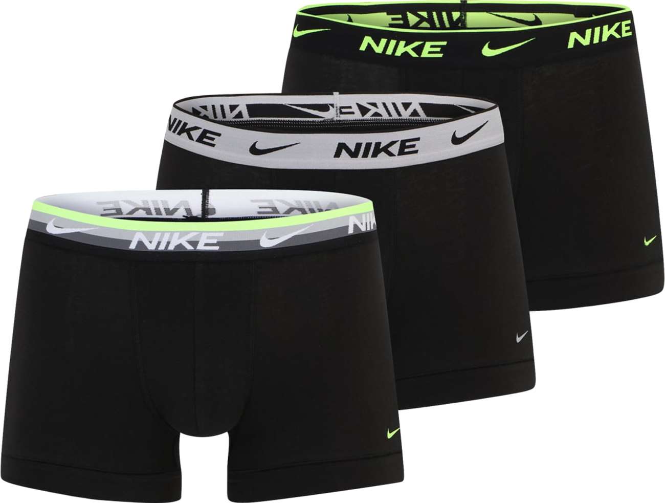 NIKE Sportovní spodní prádlo světle šedá / kiwi / černá / bílá