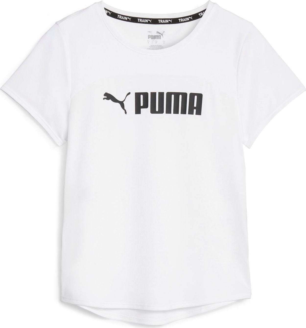 PUMA Funkční tričko černá / bílá