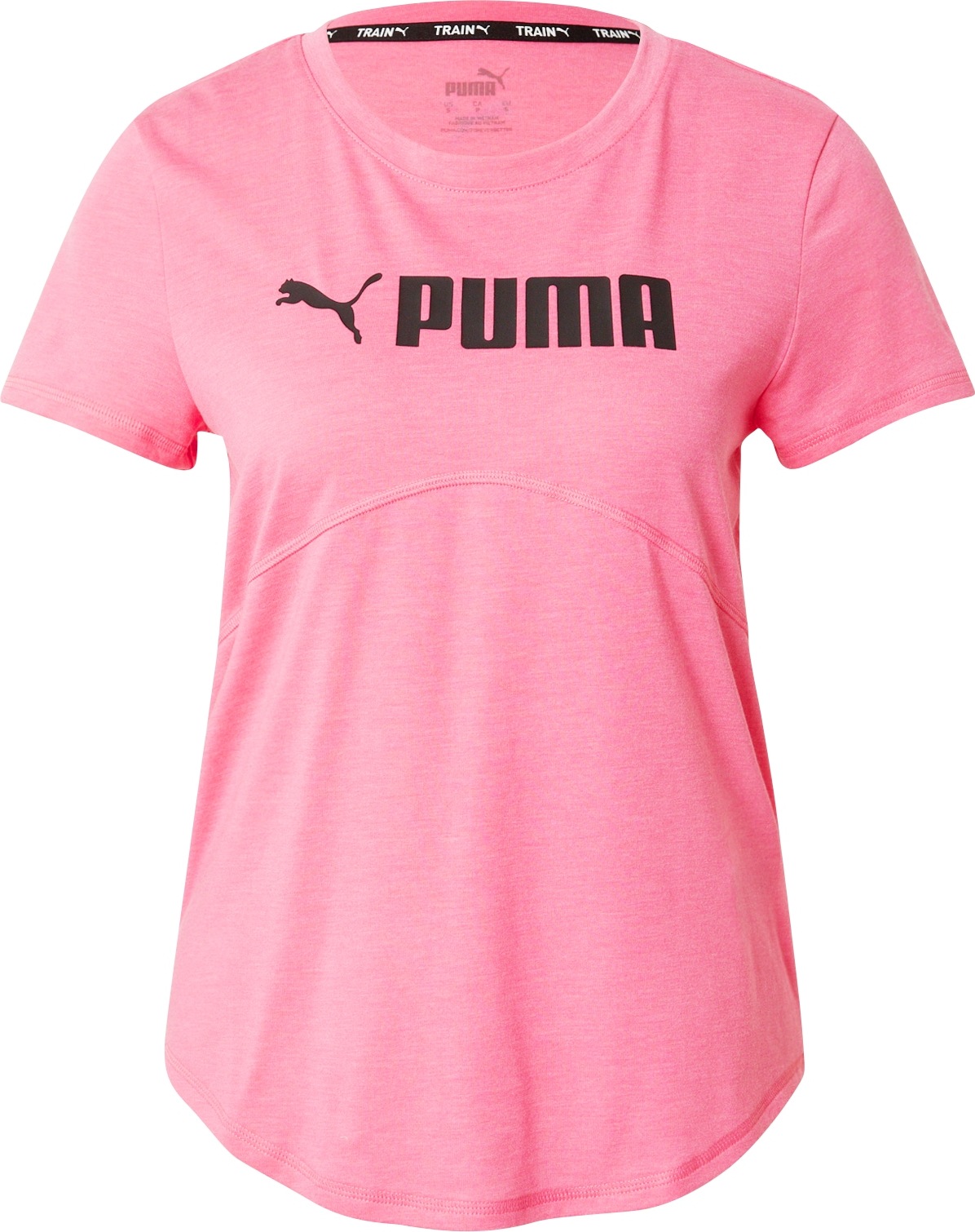 PUMA Funkční tričko 'Fit Heather Tee' světle růžová / černá