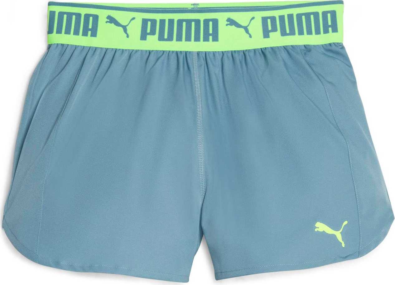 PUMA Sportovní kalhoty azurová modrá / světle zelená