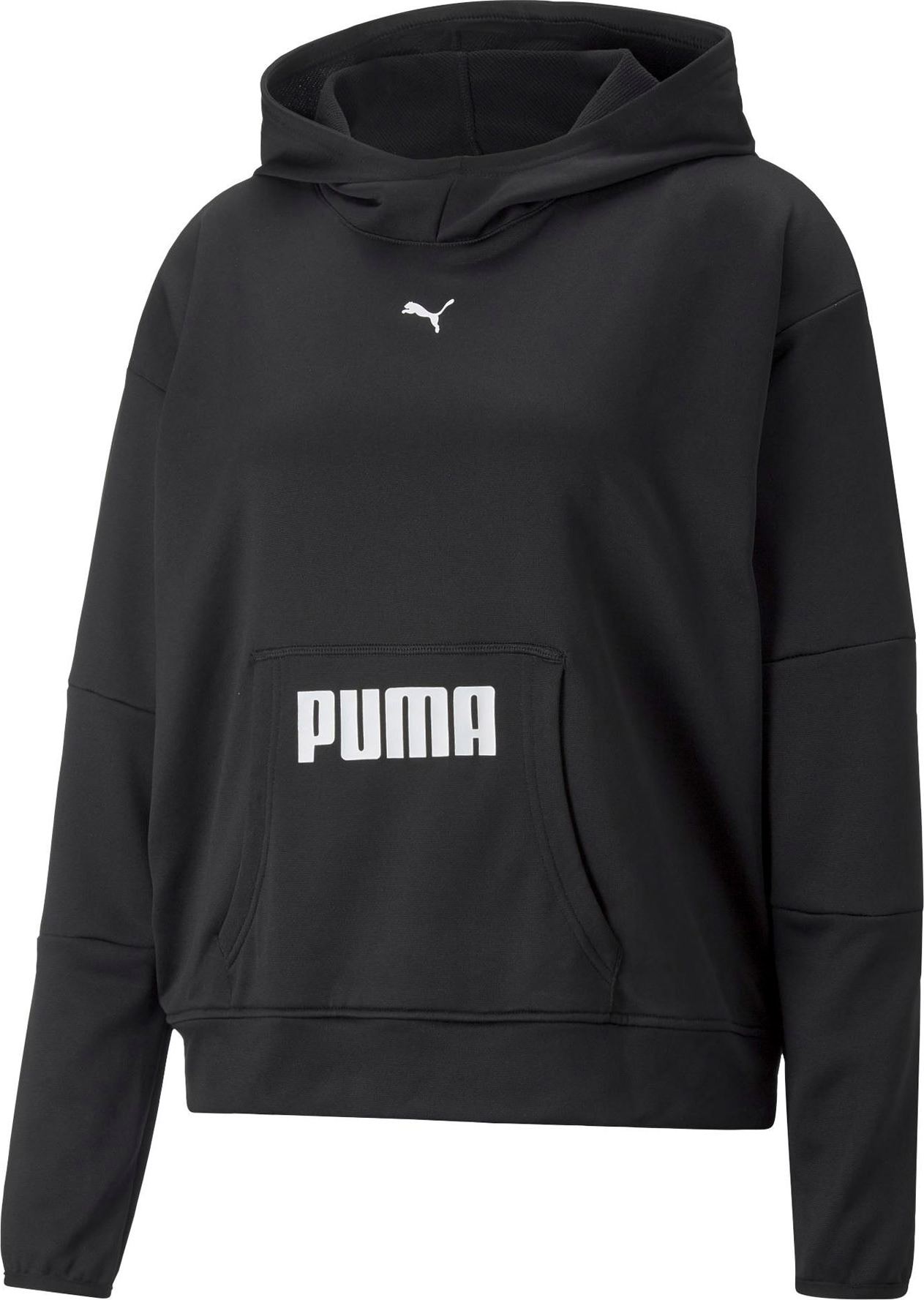 PUMA Sportovní mikina černá / bílá