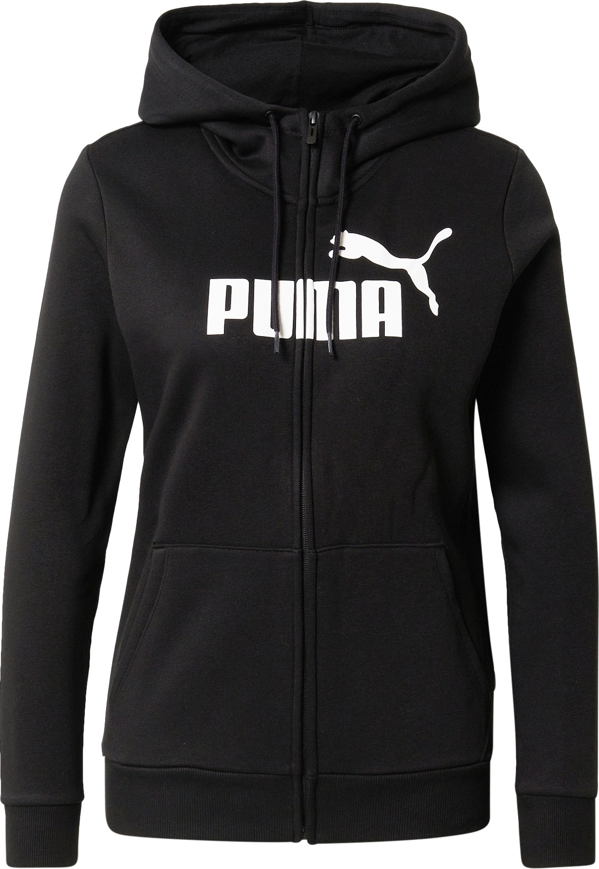 PUMA Sportovní mikina černá / bílá