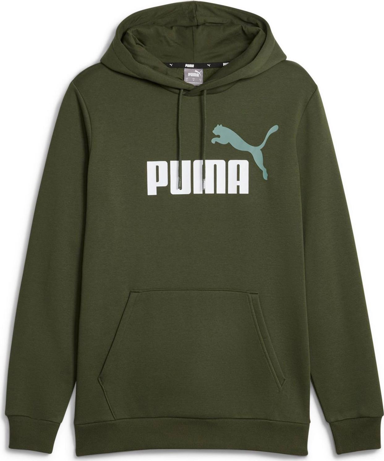 PUMA Sportovní mikina nefritová / tmavě zelená / bílá