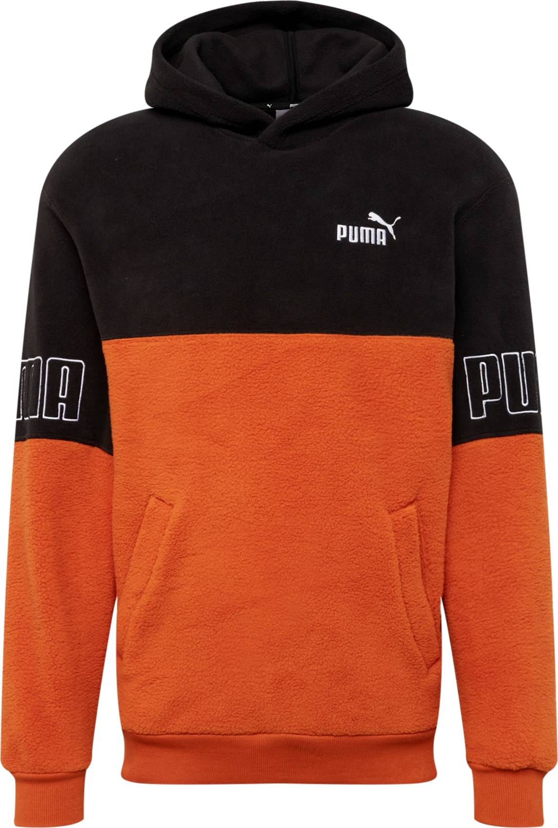 PUMA Sportovní mikina noční modrá / rezavě hnědá / offwhite