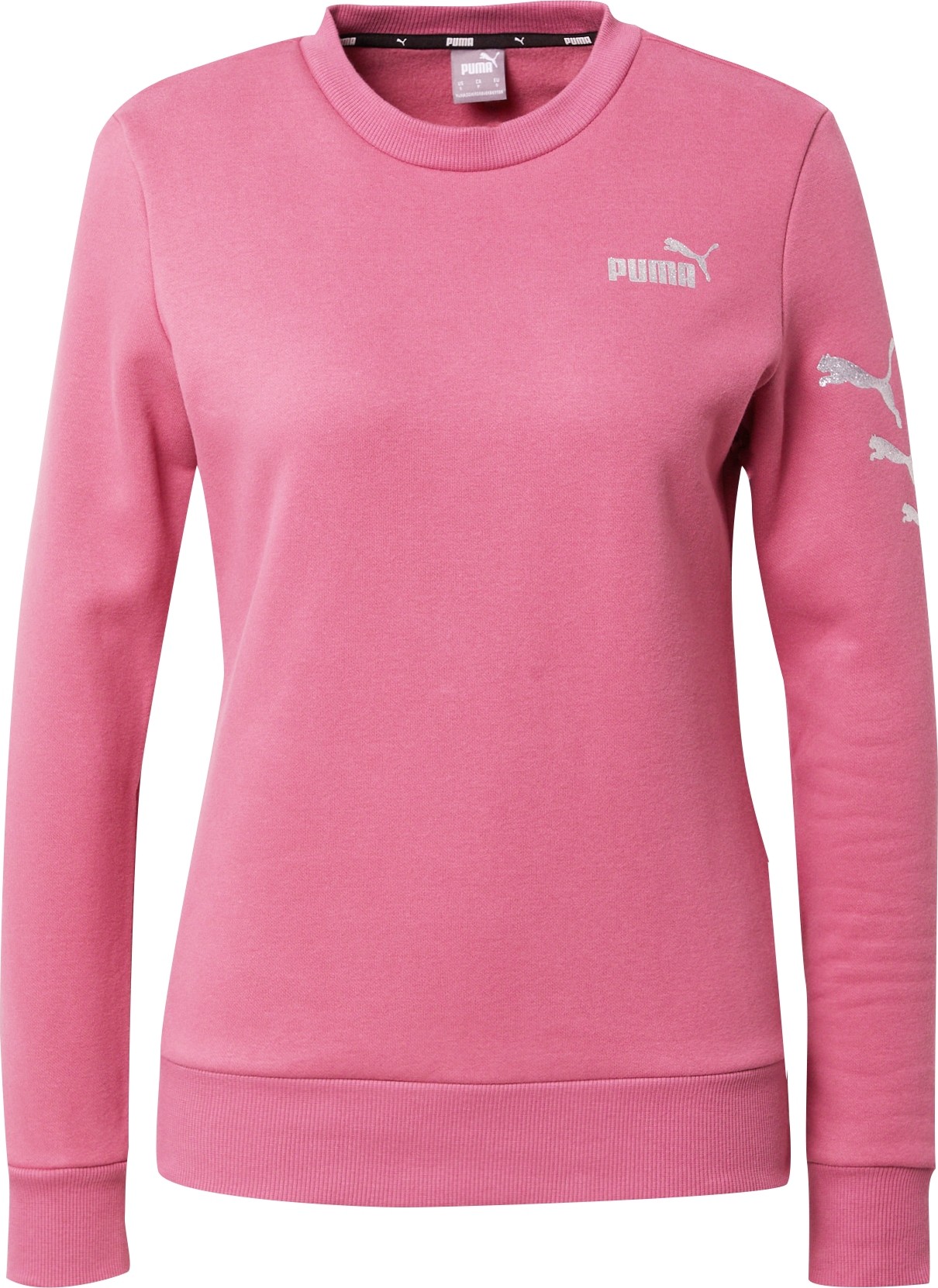 PUMA Sportovní mikina orchidej / stříbrná