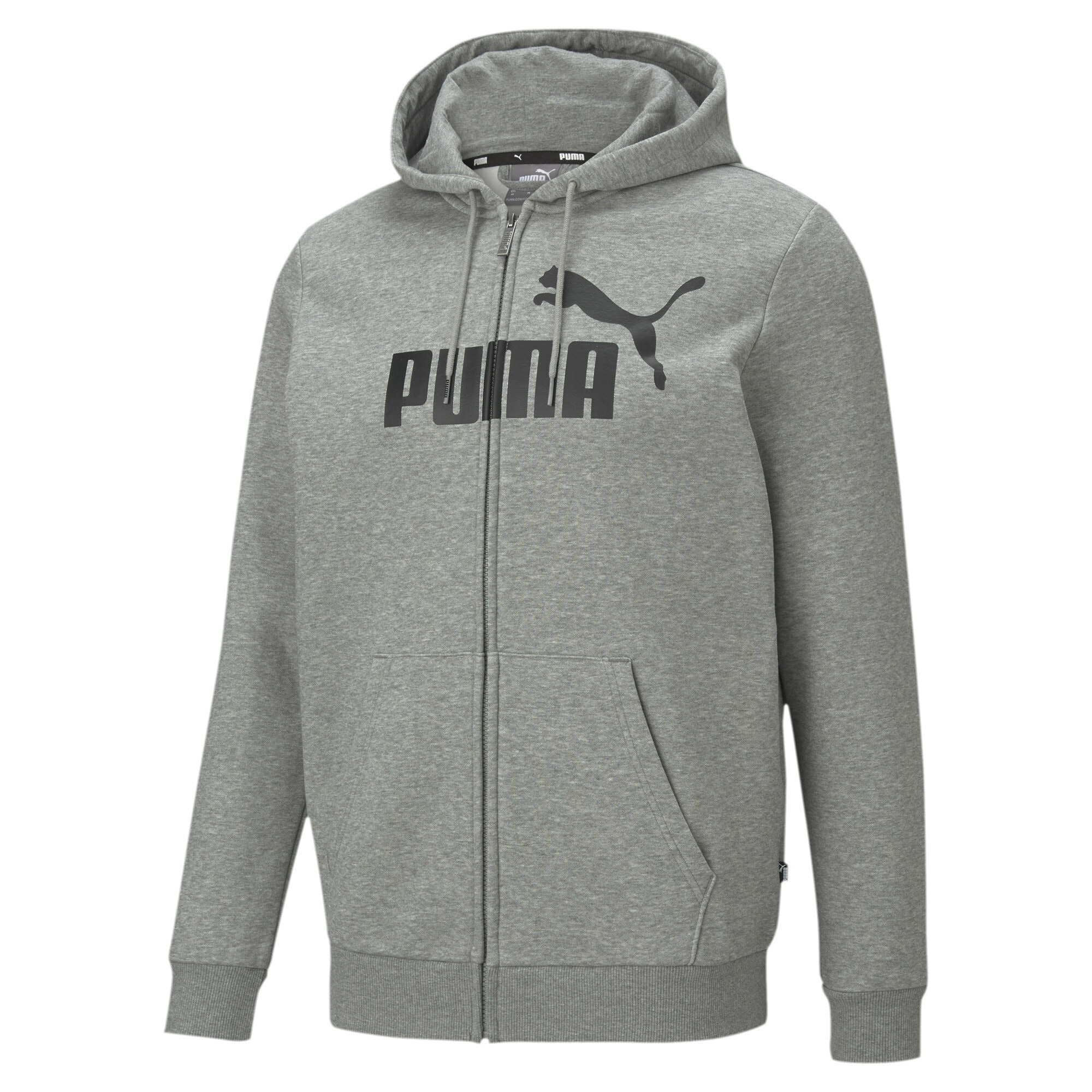 PUMA Sportovní mikina šedý melír / černá