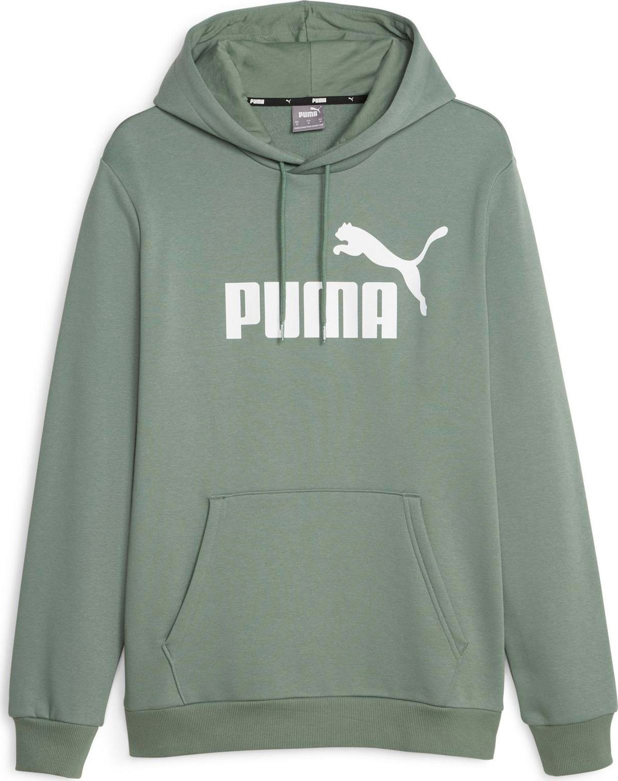 PUMA Sportovní mikina tmavě zelená / bílá