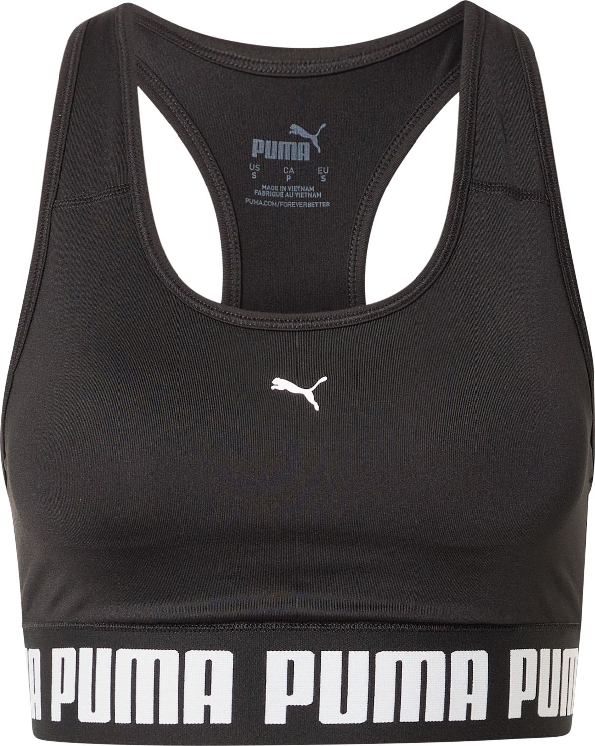 PUMA Sportovní podprsenka černá / bílá