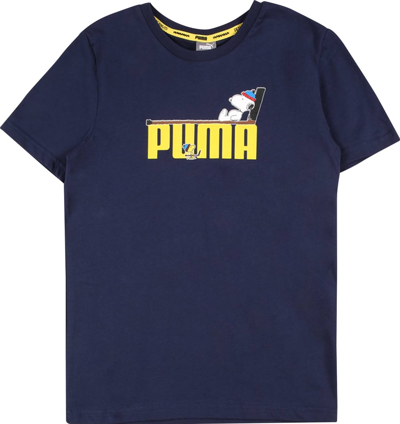 PUMA Tričko námořnická modř / žlutá / bílá