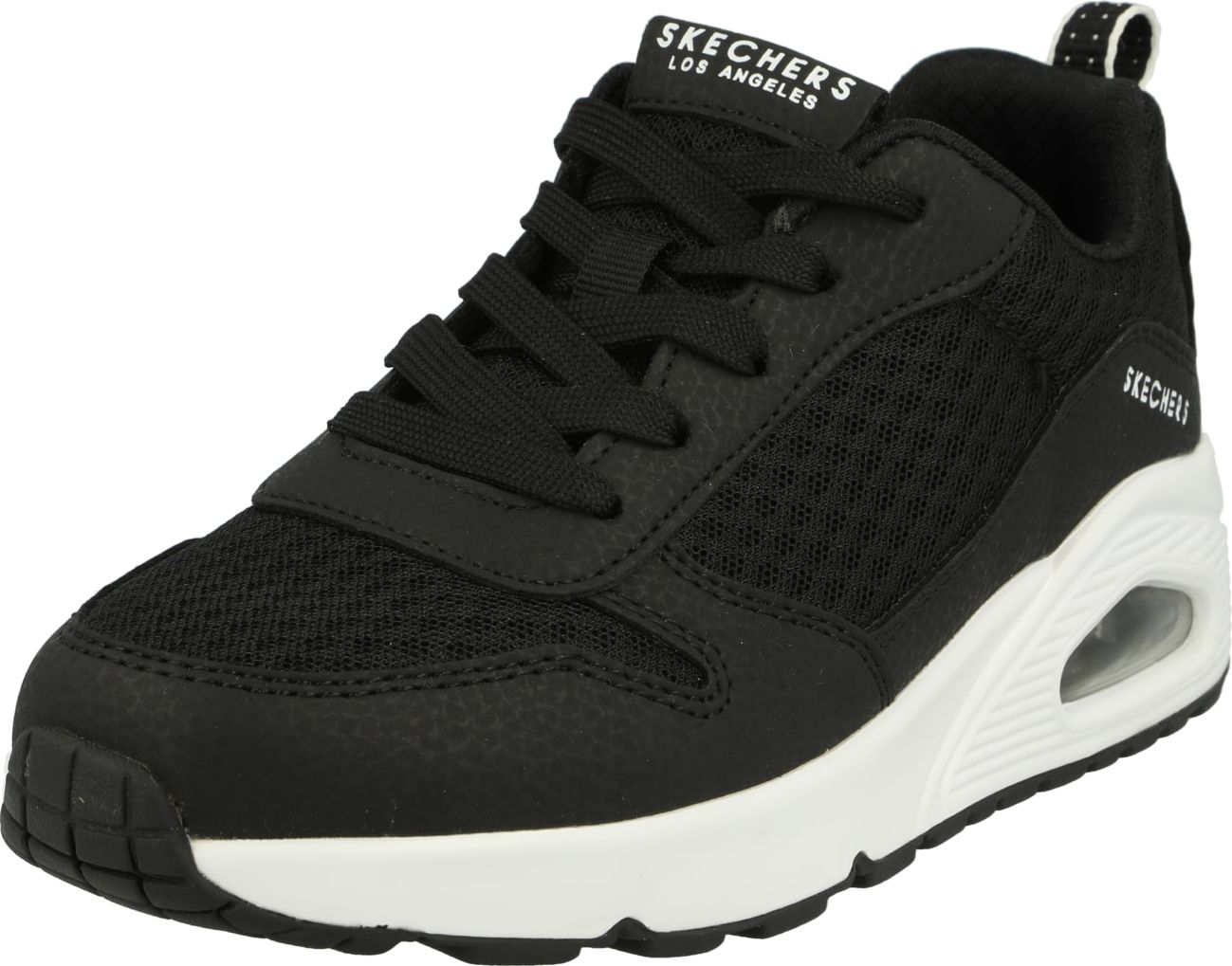 SKECHERS Tenisky černá / bílá