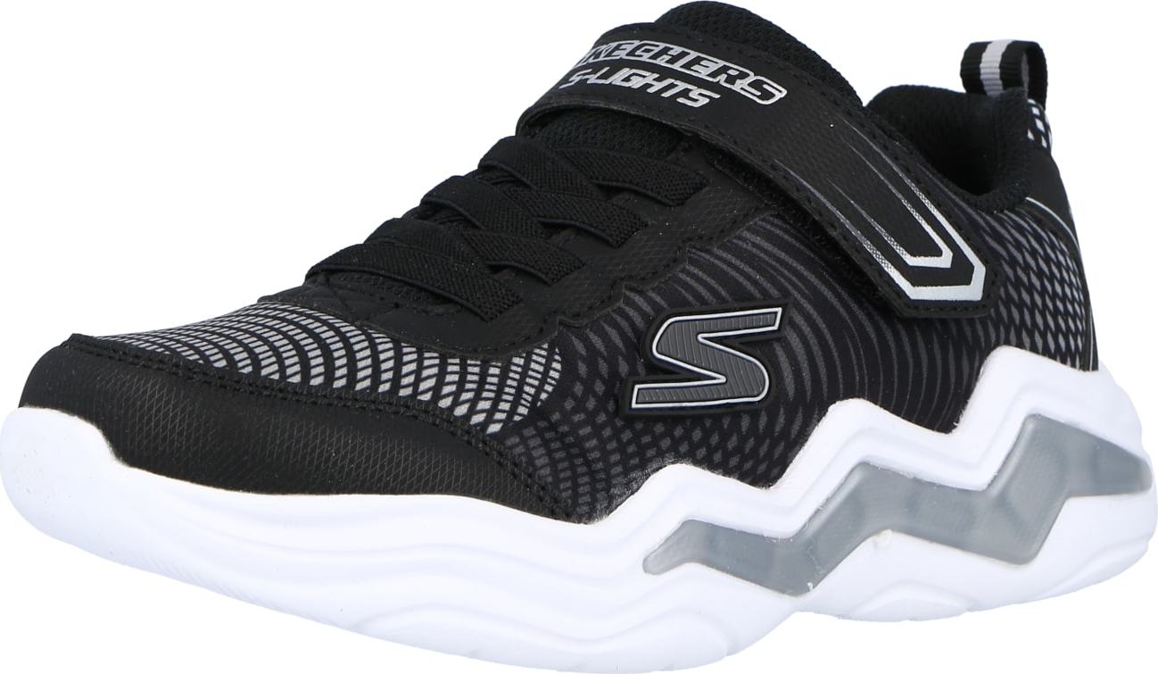 SKECHERS Tenisky černá / bílá