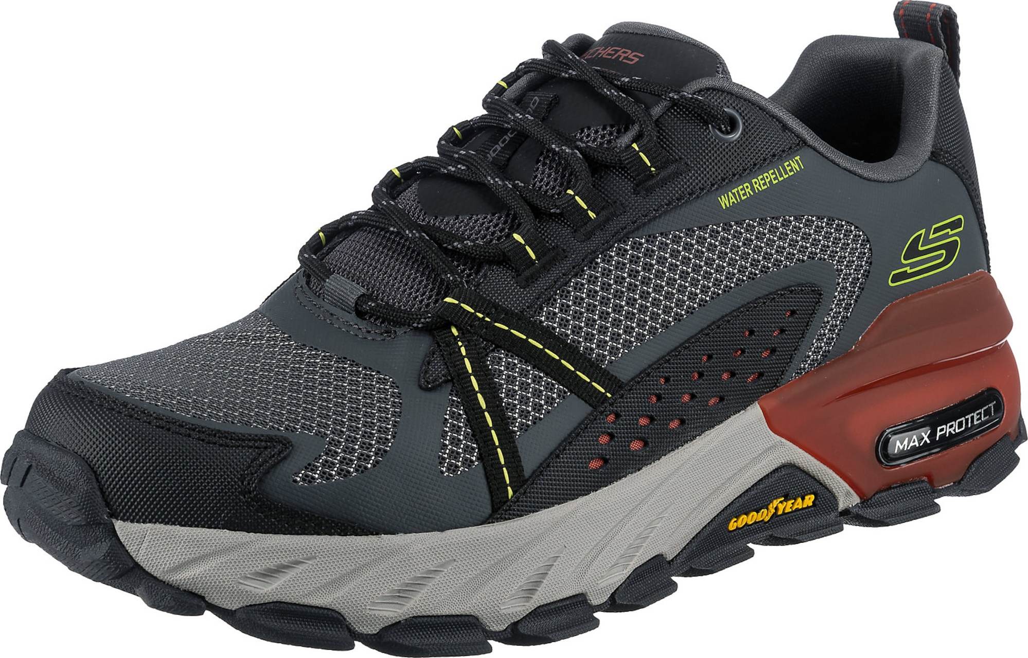 SKECHERS Tenisky 'Max Protect' žlutá / tmavě šedá / červená