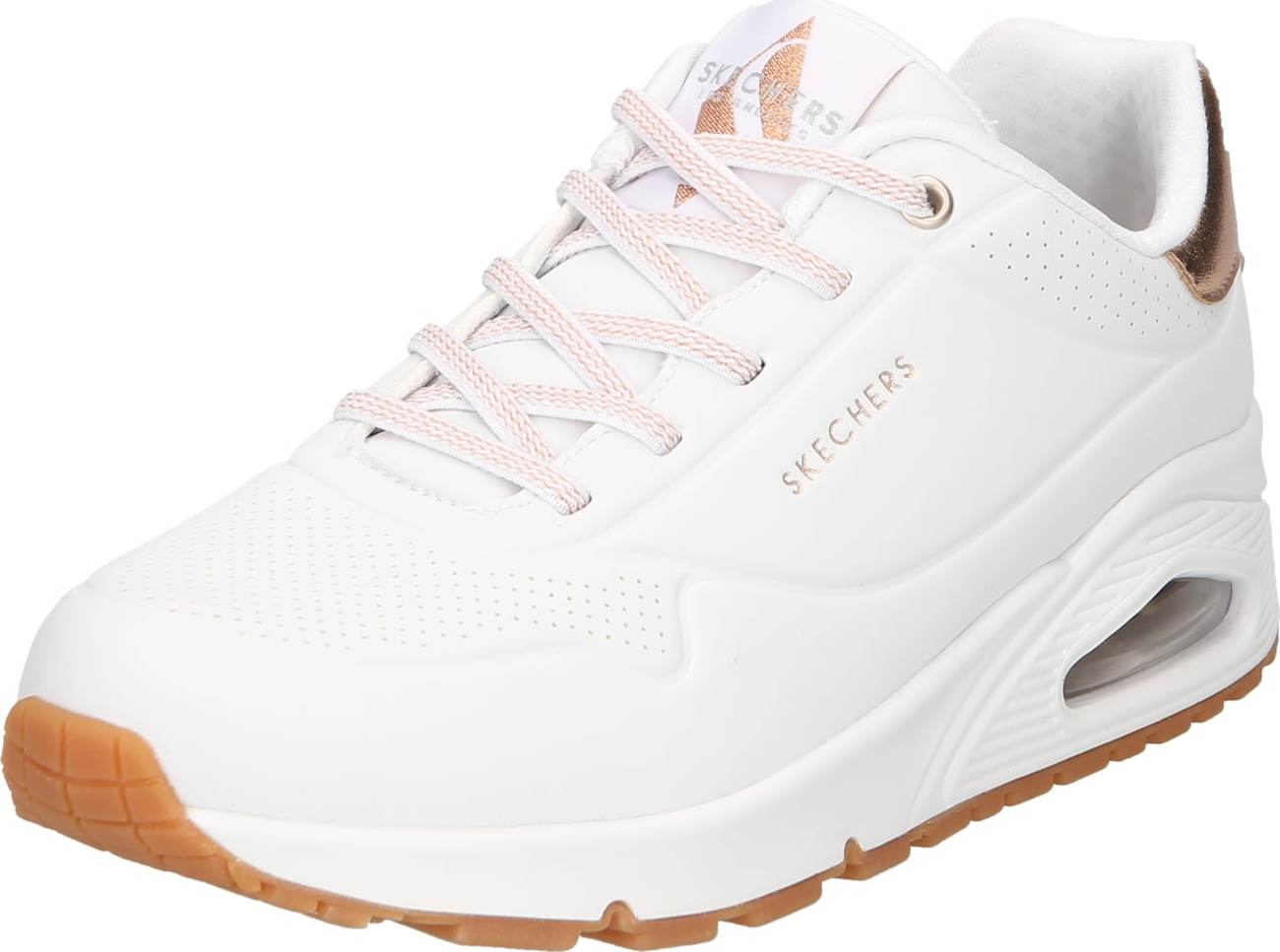 SKECHERS Tenisky růžově zlatá / bílá