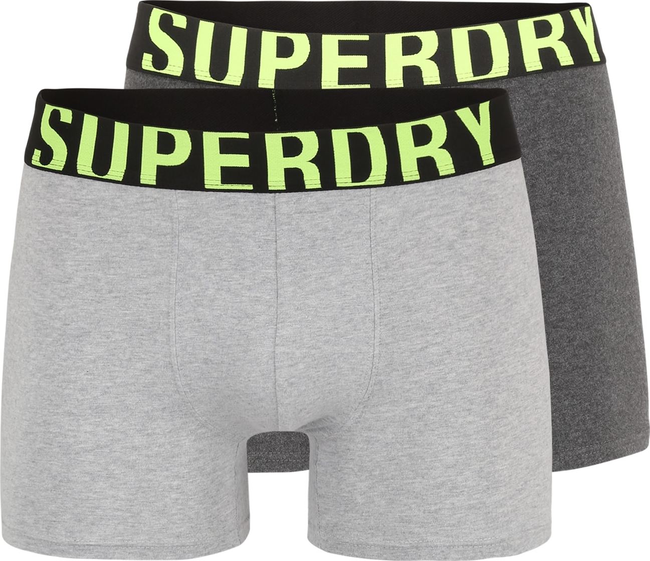 Superdry Boxerky světle šedá / tmavě šedá / kiwi