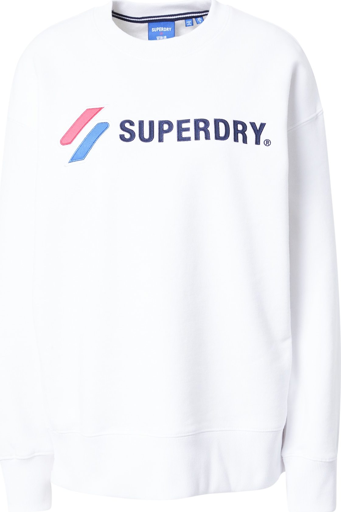 Superdry Mikina azurová / tmavě modrá / červená / bílá