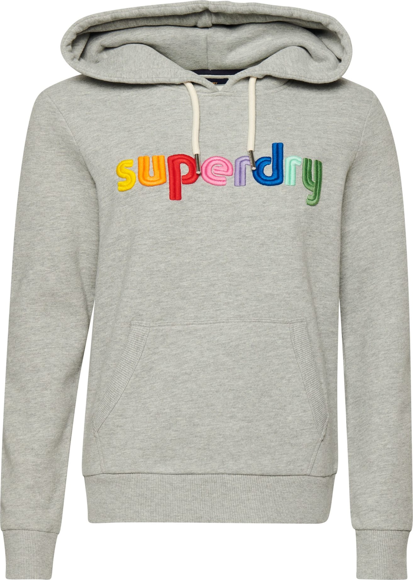 Superdry Mikina modrá / žlutá / šedý melír / červená