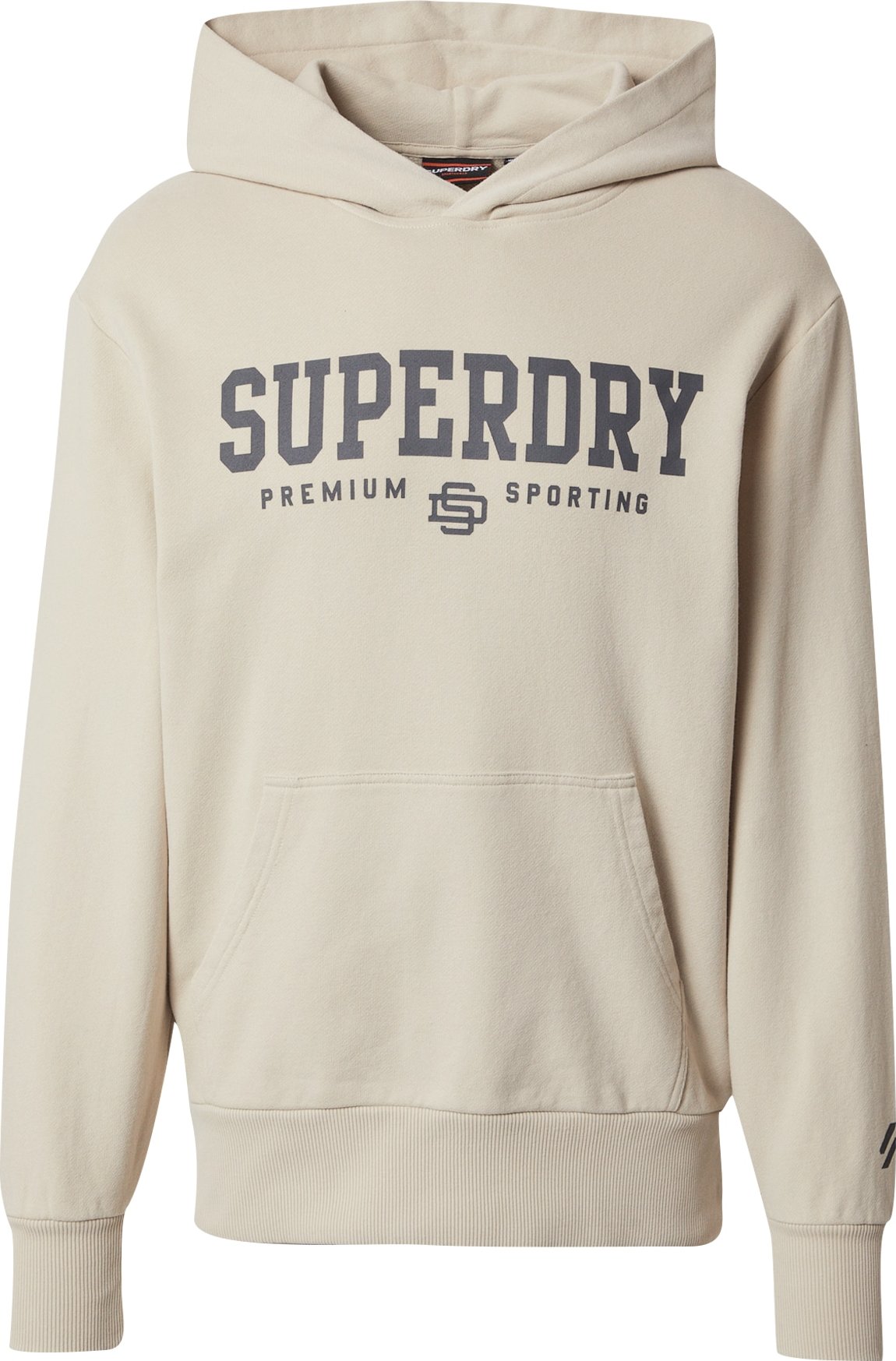 Superdry Mikina světle béžová / tmavě šedá