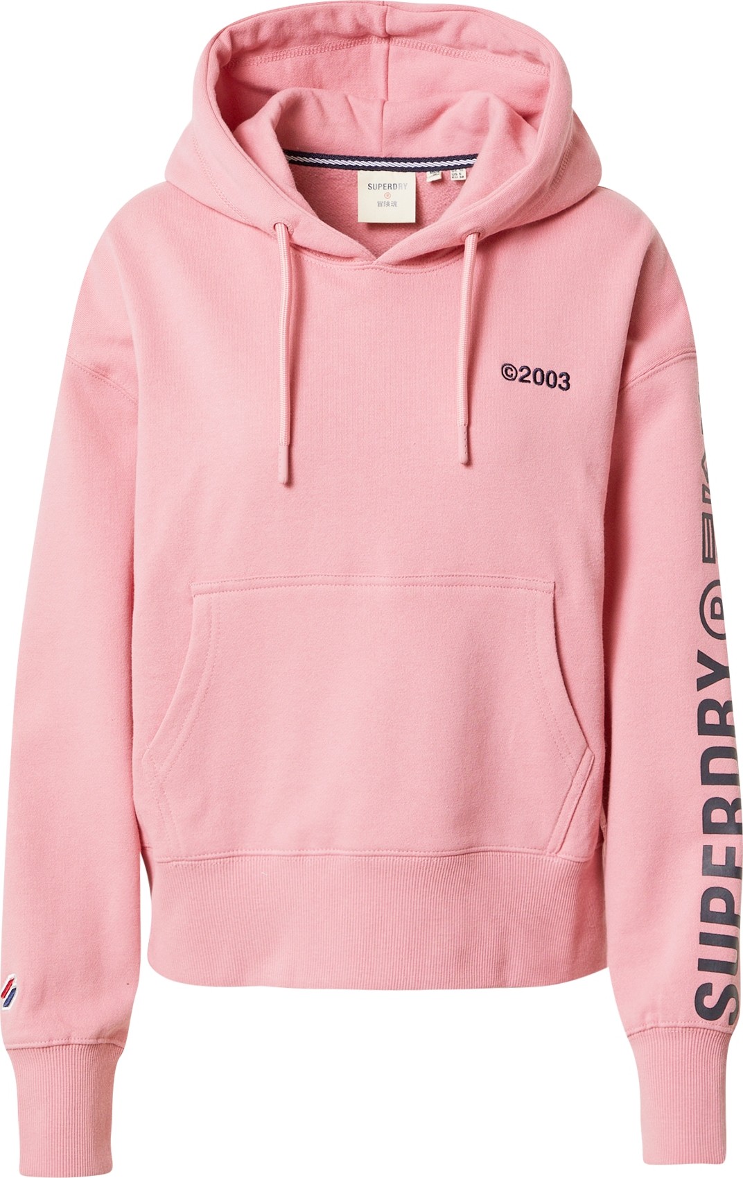 Superdry Mikina světle růžová / černá