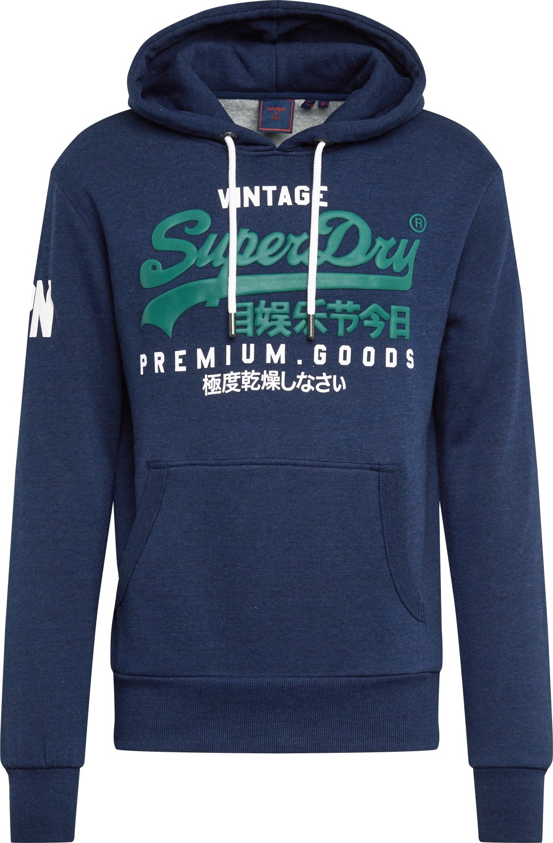 Superdry Mikina tmavě modrá / zelená / bílá