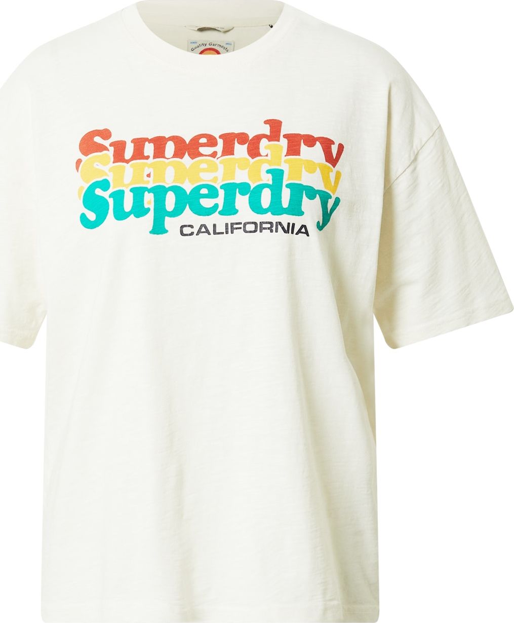 Superdry Tričko 'Cali' žlutá / zelená / červená / černá / offwhite