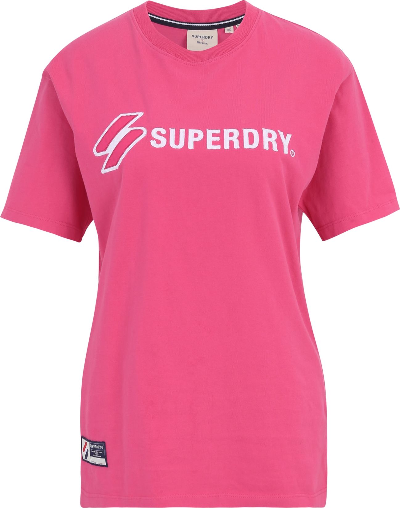 Superdry Tričko fuchsiová / bílá