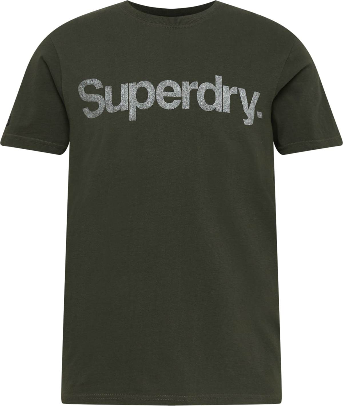 Superdry Tričko 'Classic Tee' šedý melír / olivová