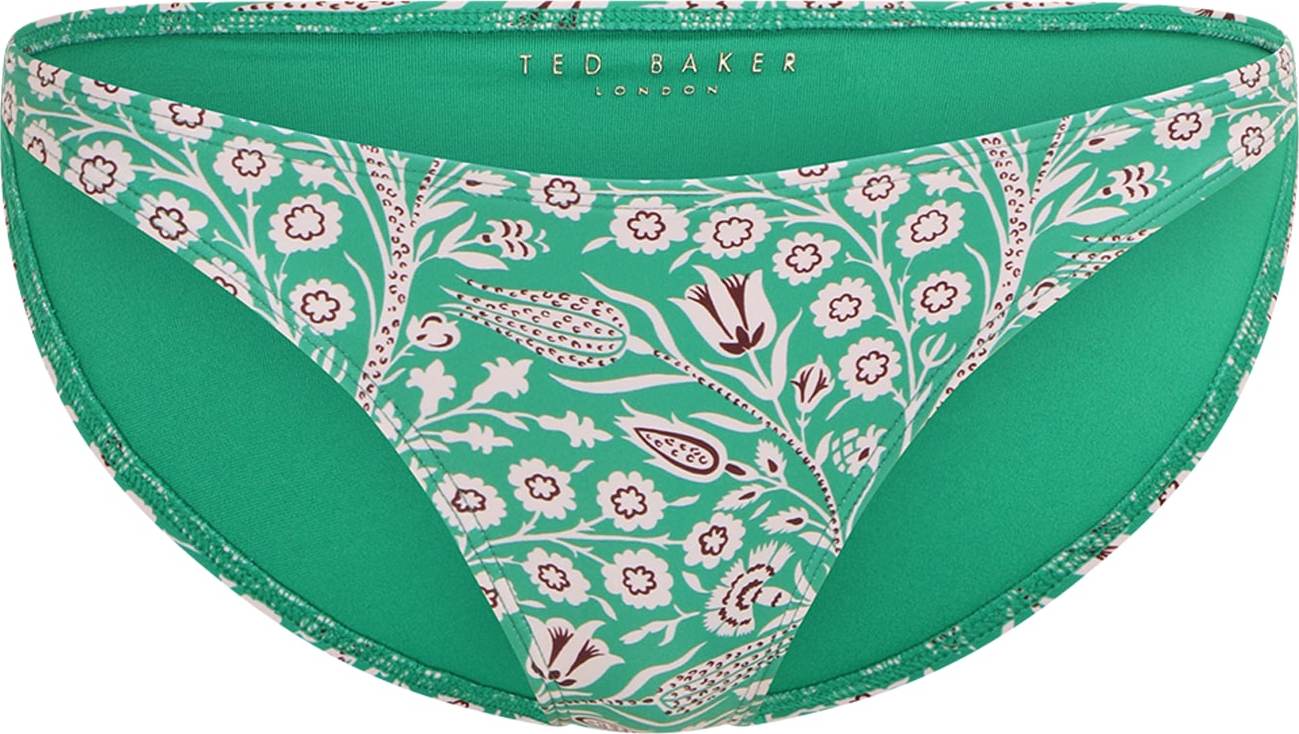 Ted Baker Spodní díl plavek zelená / tmavě červená / bílá