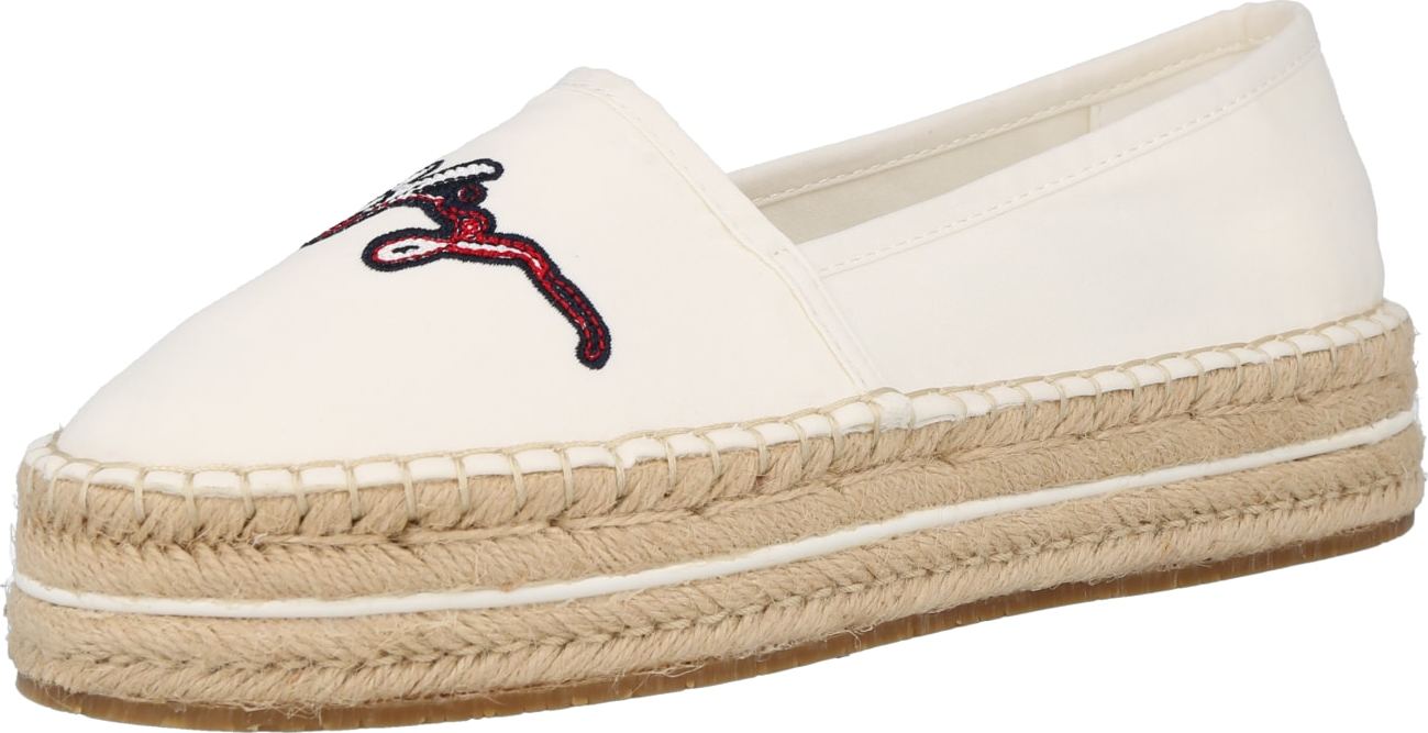 TOMMY HILFIGER Espadrilky tmavě modrá / rubínově červená / barva bílé vlny