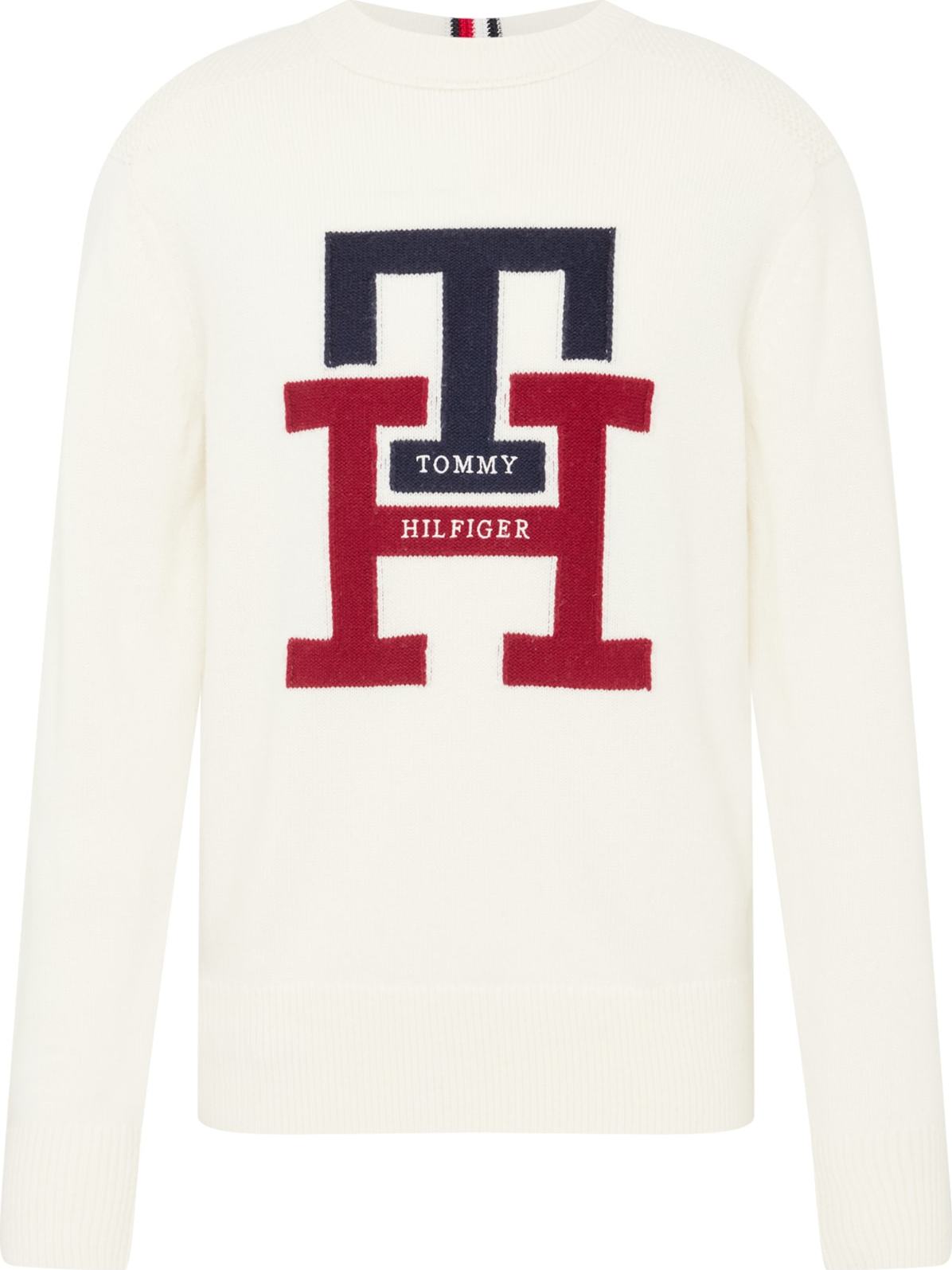 TOMMY HILFIGER Svetr námořnická modř / červená / bílá