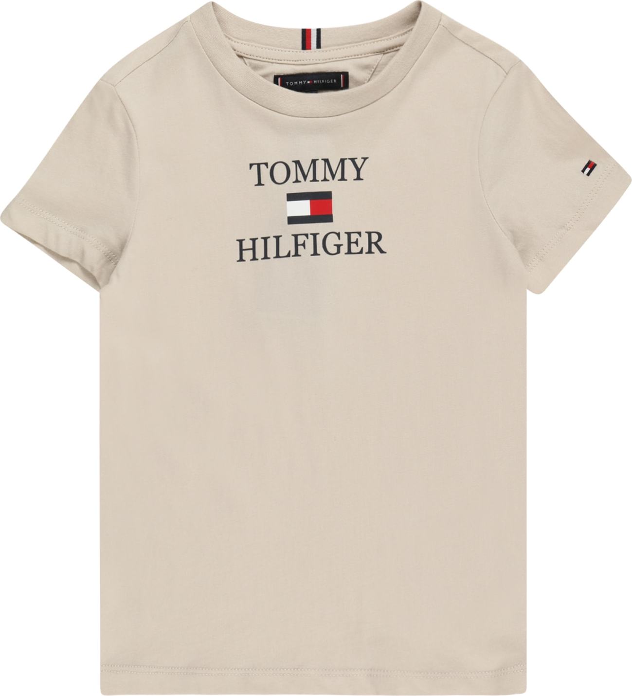 TOMMY HILFIGER Tričko béžová / námořnická modř / červená / bílá