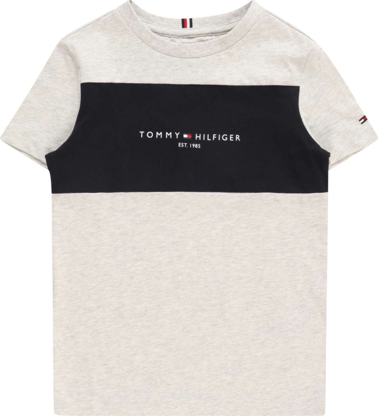 TOMMY HILFIGER Tričko modrá / šedý melír / bílá