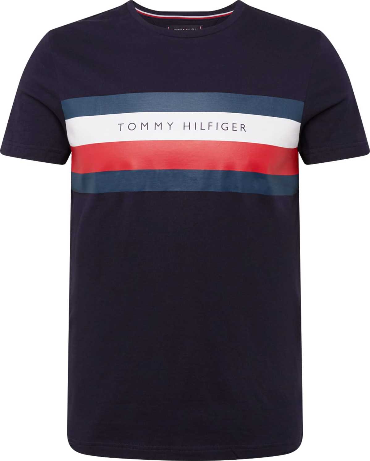 TOMMY HILFIGER Tričko námořnická modř / enciánová modrá / červená / bílá