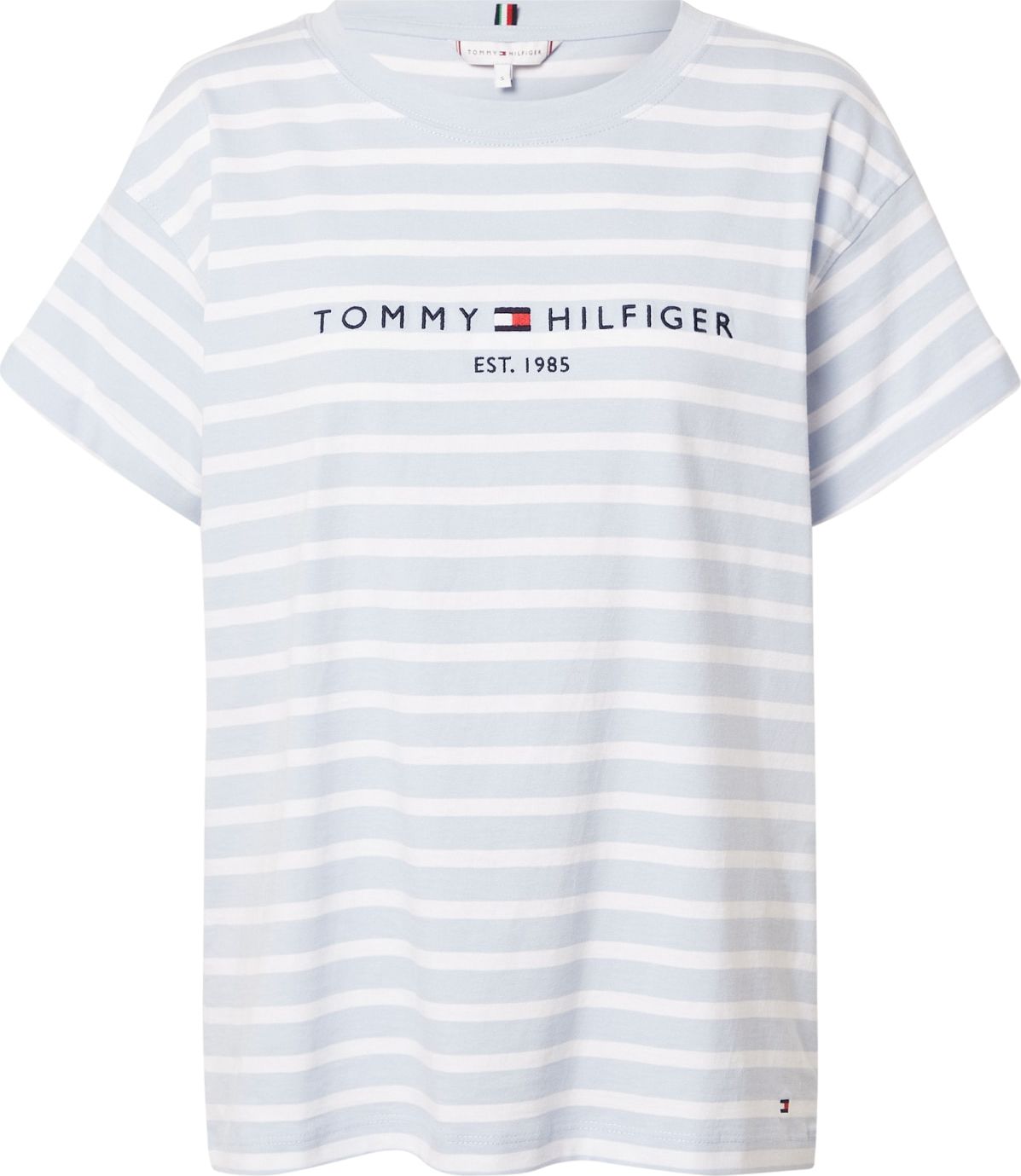 TOMMY HILFIGER Tričko námořnická modř / světlemodrá / červená / bílá