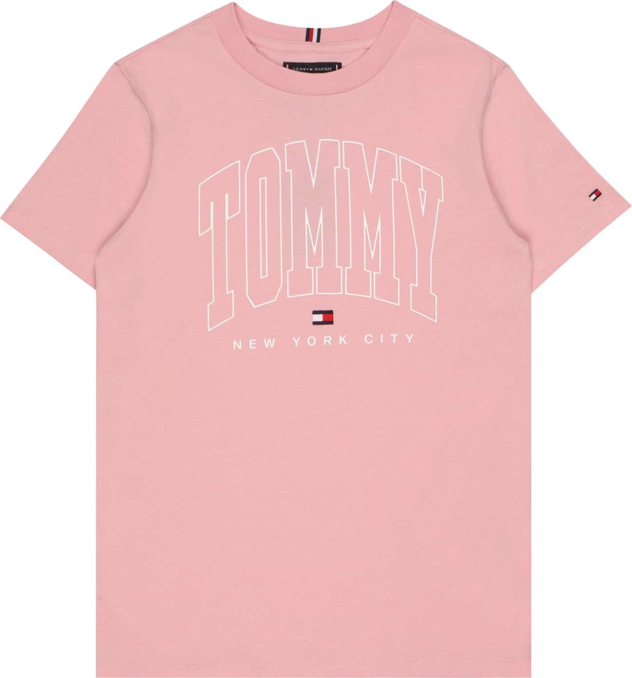 TOMMY HILFIGER Tričko noční modrá / světle růžová / červená / bílá