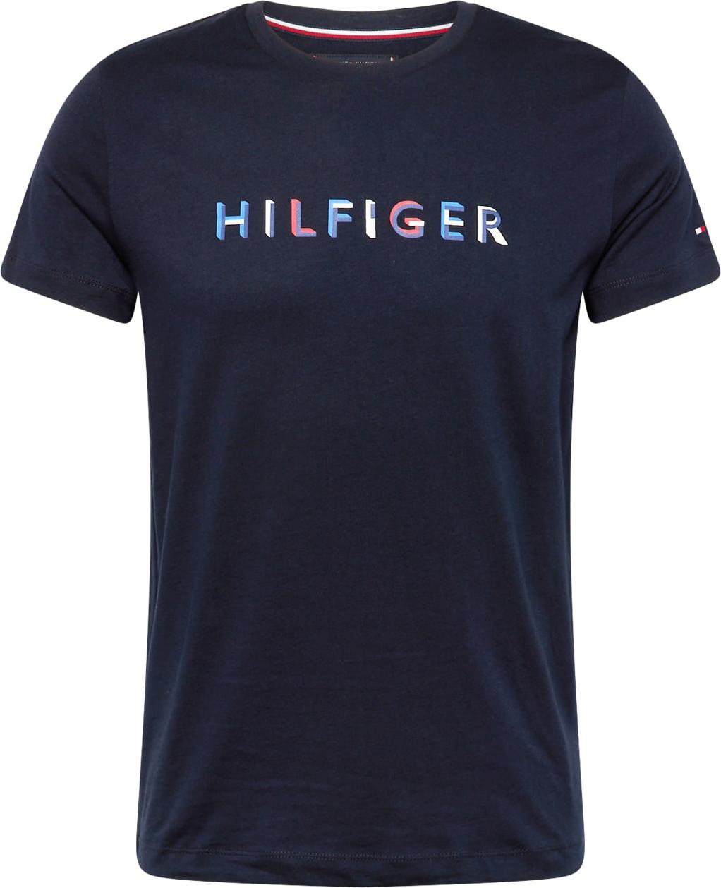 TOMMY HILFIGER Tričko námořnická modř / světlemodrá / červená / bílá