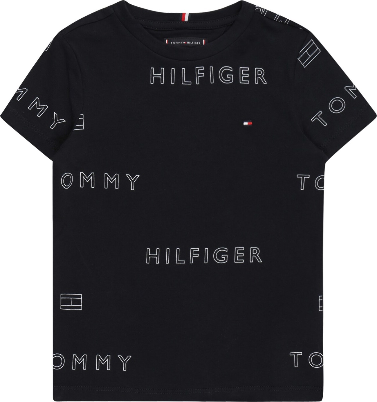 TOMMY HILFIGER Tričko tmavě modrá / bílá