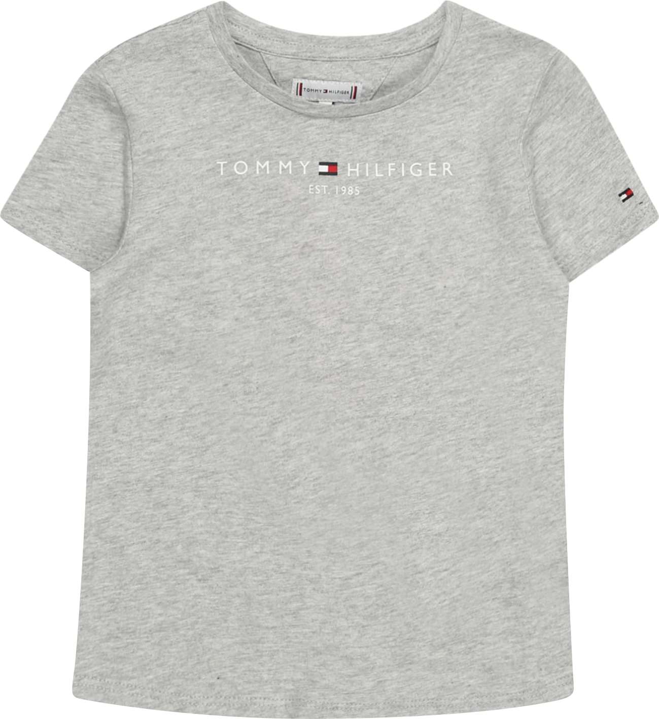 TOMMY HILFIGER Tričko tmavě modrá / šedý melír / červená / bílá