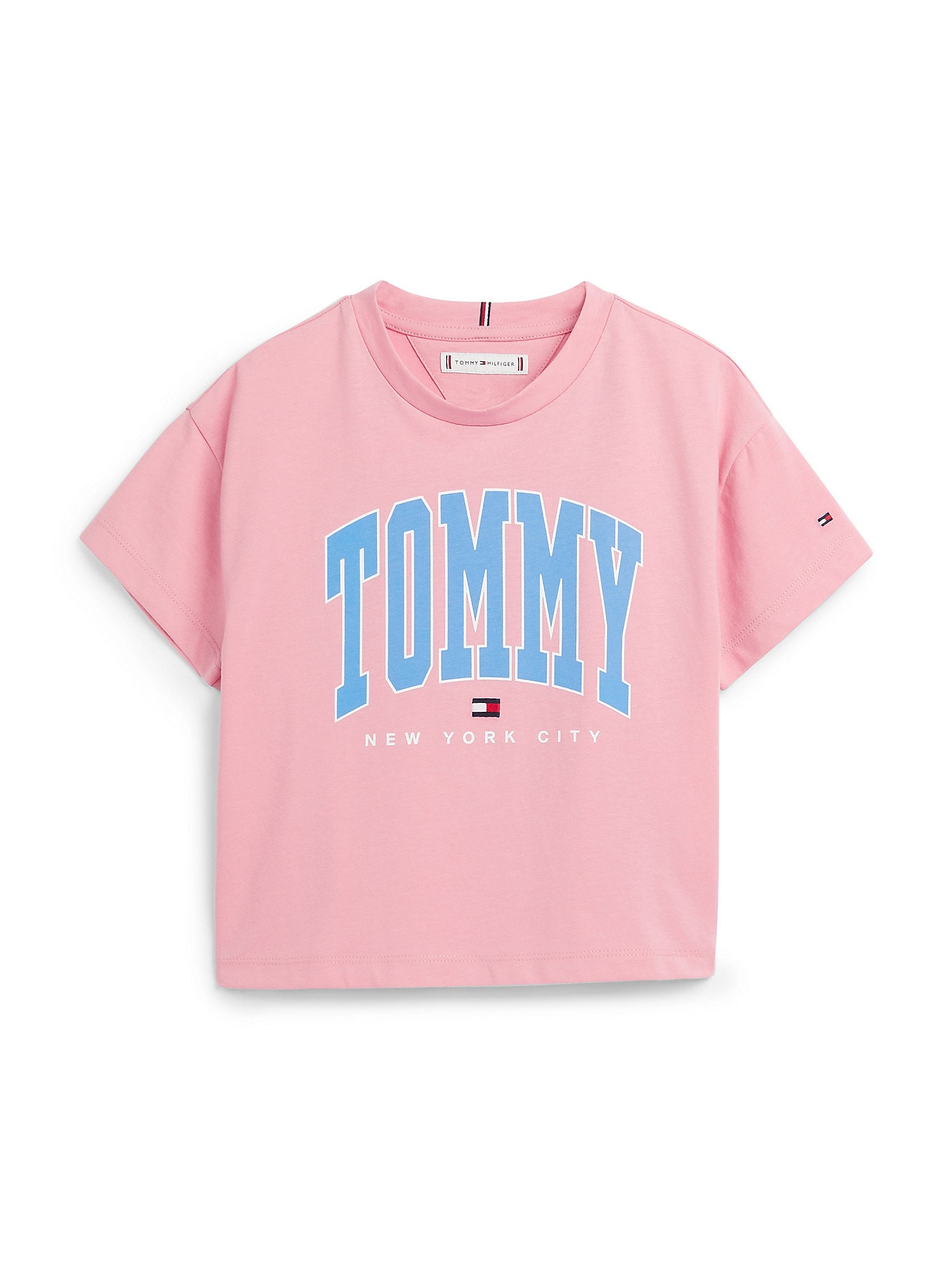 TOMMY HILFIGER Tričko tyrkysová / pink / červená / bílá