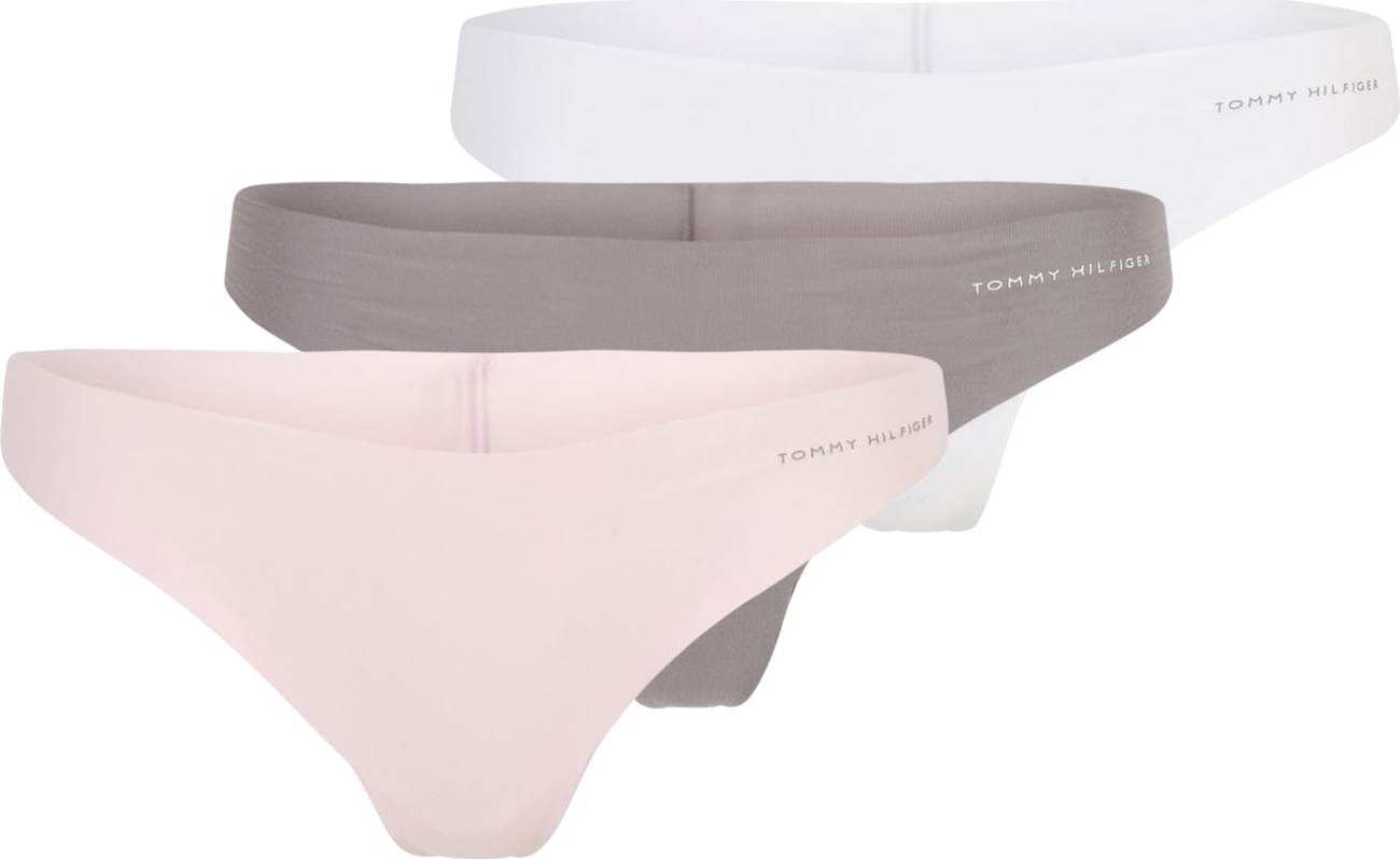 Tommy Hilfiger Underwear Tanga tmavě šedá / růžová / bílá